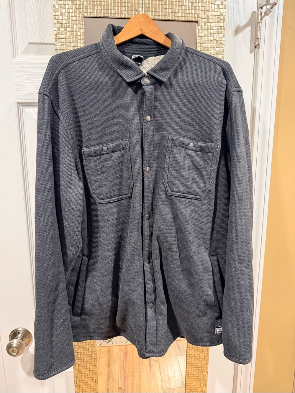 Eddie Bauer Men's Charcoal Gray Button-Up Jacket